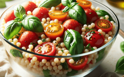 Salotos su perliniu kuskusu ir pomidorais