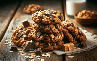 Šokoladiniai žemės riešutų sviesto avižiniai sausainiai
