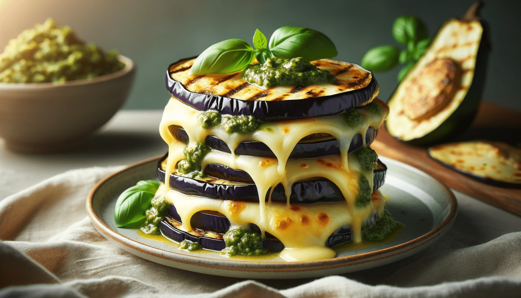 Sūrio baklažanų (baklažanų) pesto krūvelės