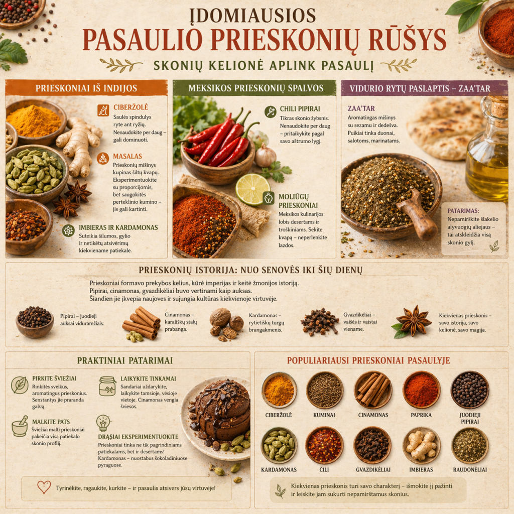 Įdomiausios pasaulio prieskonių rūšys