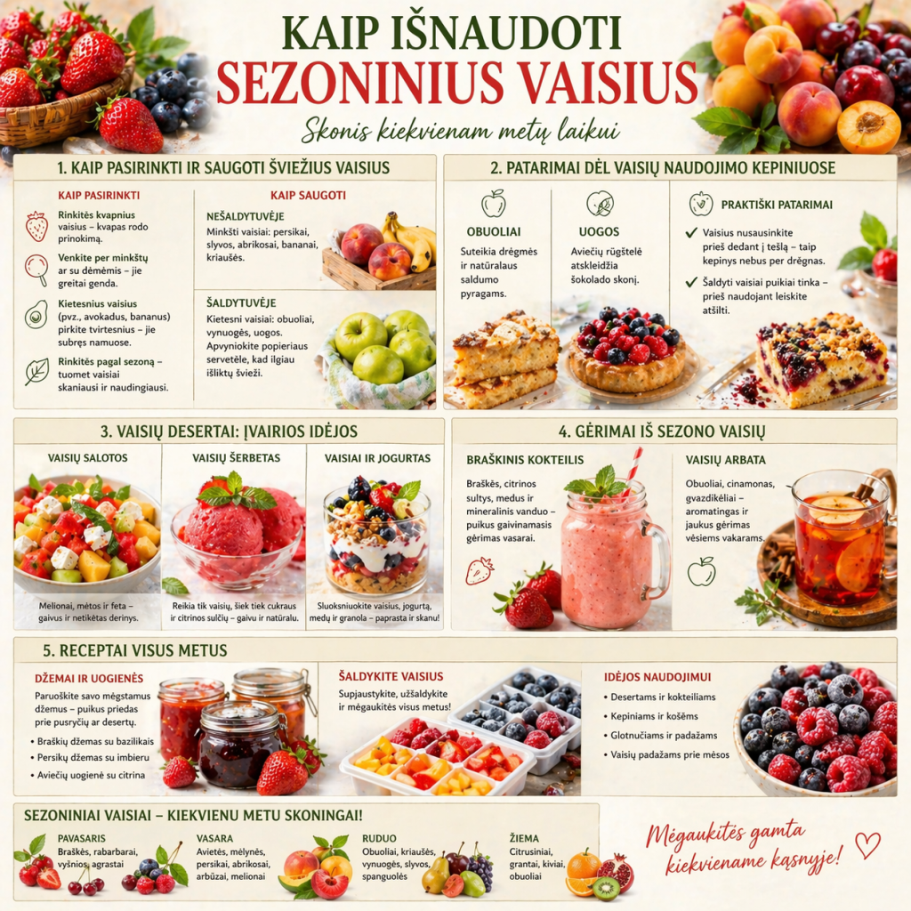 Kaip išnaudoti sezoninius vaisius Kaip išnaudoti sezoninius vaisius