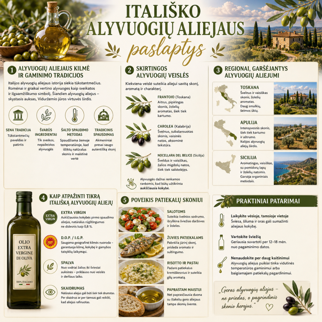 Itališko alyvuogių aliejaus paslaptys