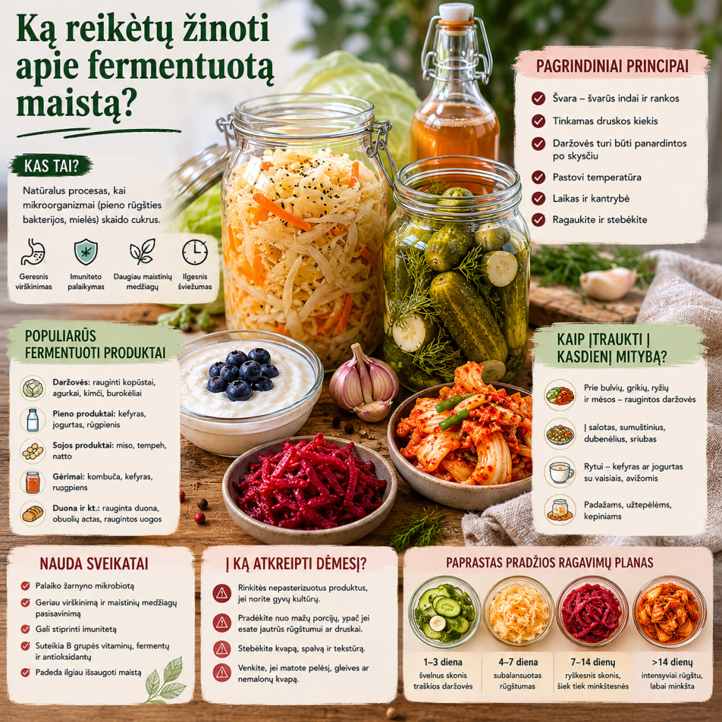 Ką reikėtų žinoti apie fermentuotą maistą?