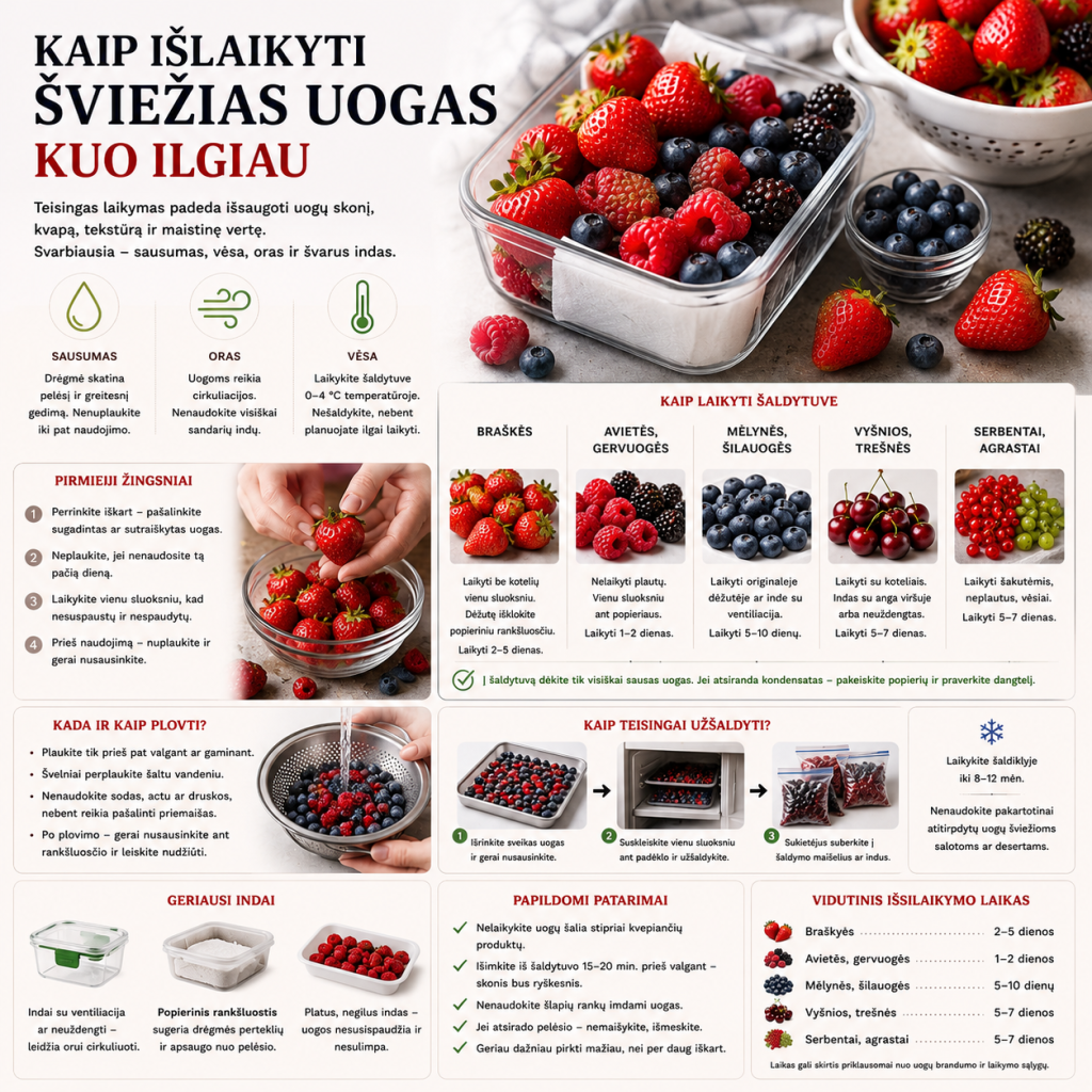 Kaip išlaikyti šviežias uogas kuo ilgiau Kaip išlaikyti šviežias uogas kuo ilgiau