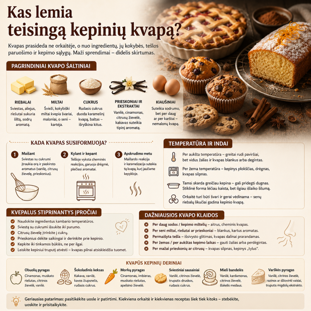 Kas lemia teisingą kepinių kvapą?