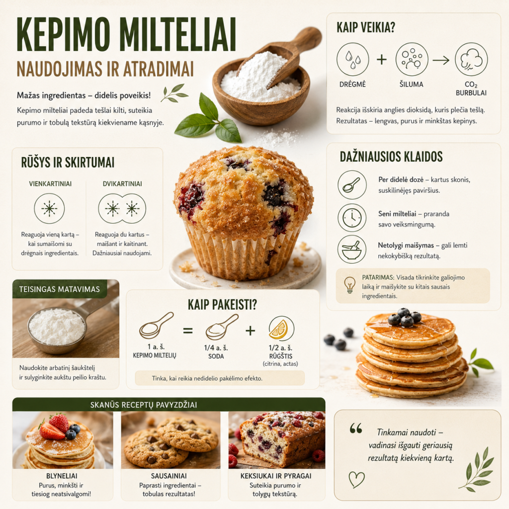 Kepimo milteliai: naudojimas ir atradimai