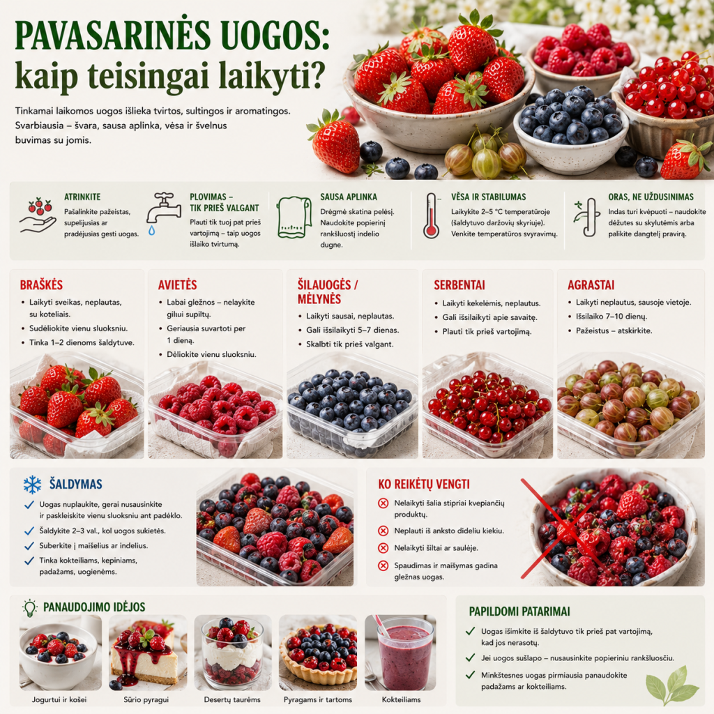 Pavasarinės uogos: kaip teisingai laikyti?