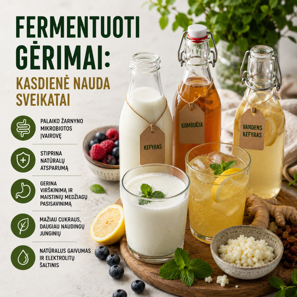 Fermentuoti gėrimai kasdienė nauda sveikatai Fermentuoti gėrimai: kasdienė nauda sveikatai