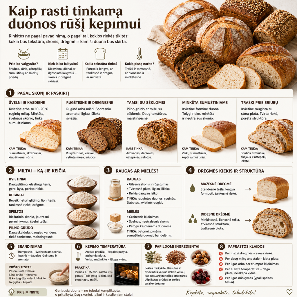Kaip rasti tinkamą duonos rūšį kepimui Kaip rasti tinkamą duonos rūšį kepimui