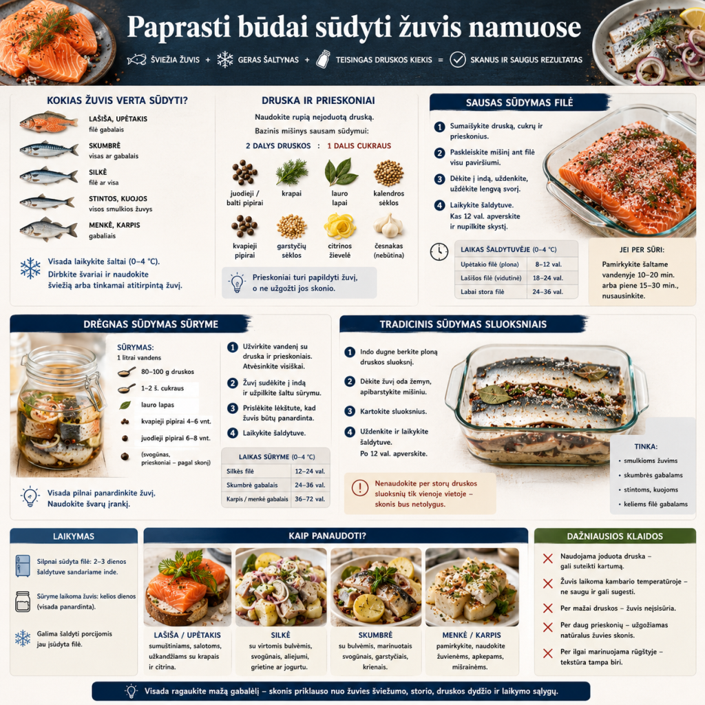 Paprasti būdai sūdyti žuvis namuose Paprasti būdai sūdyti žuvis namuose