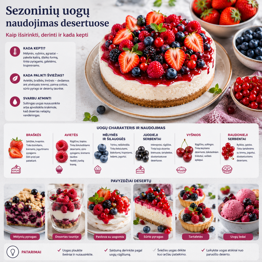 Sezoninių uogų naudojimas desertuose Sezoninių uogų naudojimas desertuose