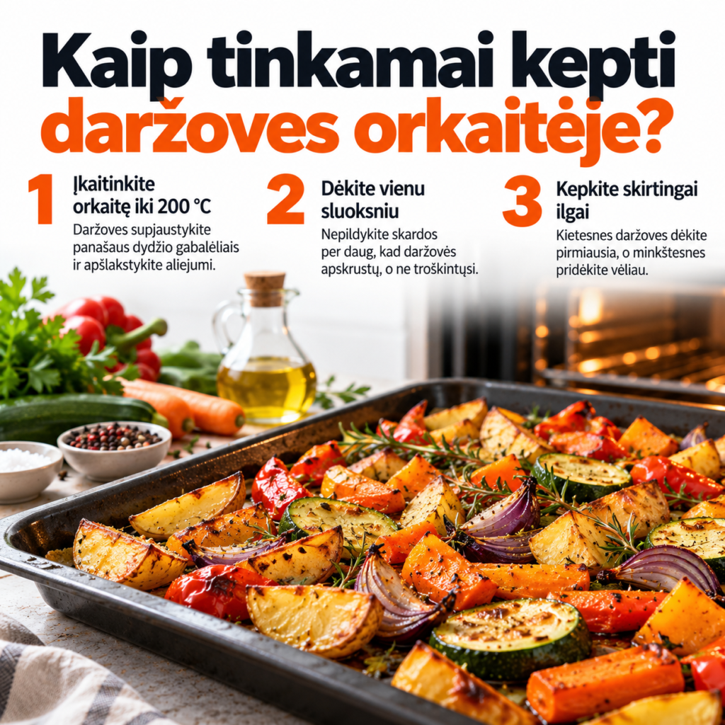 Kaip tinkamai kepti daržoves orkaitėje